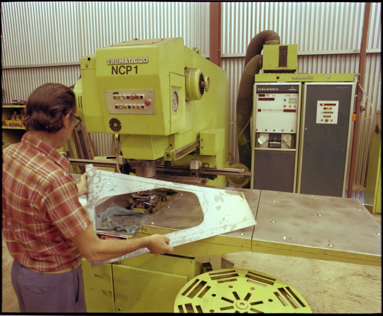 Working in the Chamberlain John Deere factory, Welshpool, May 1982