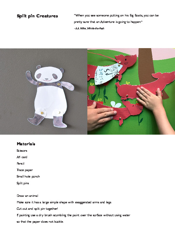 PWC/281/7/2D: Florette activity sheet with split pin creatures.