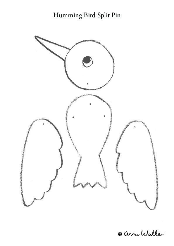 PWC/281/7/6D: Florette activity sheet with hummingbird split pin.