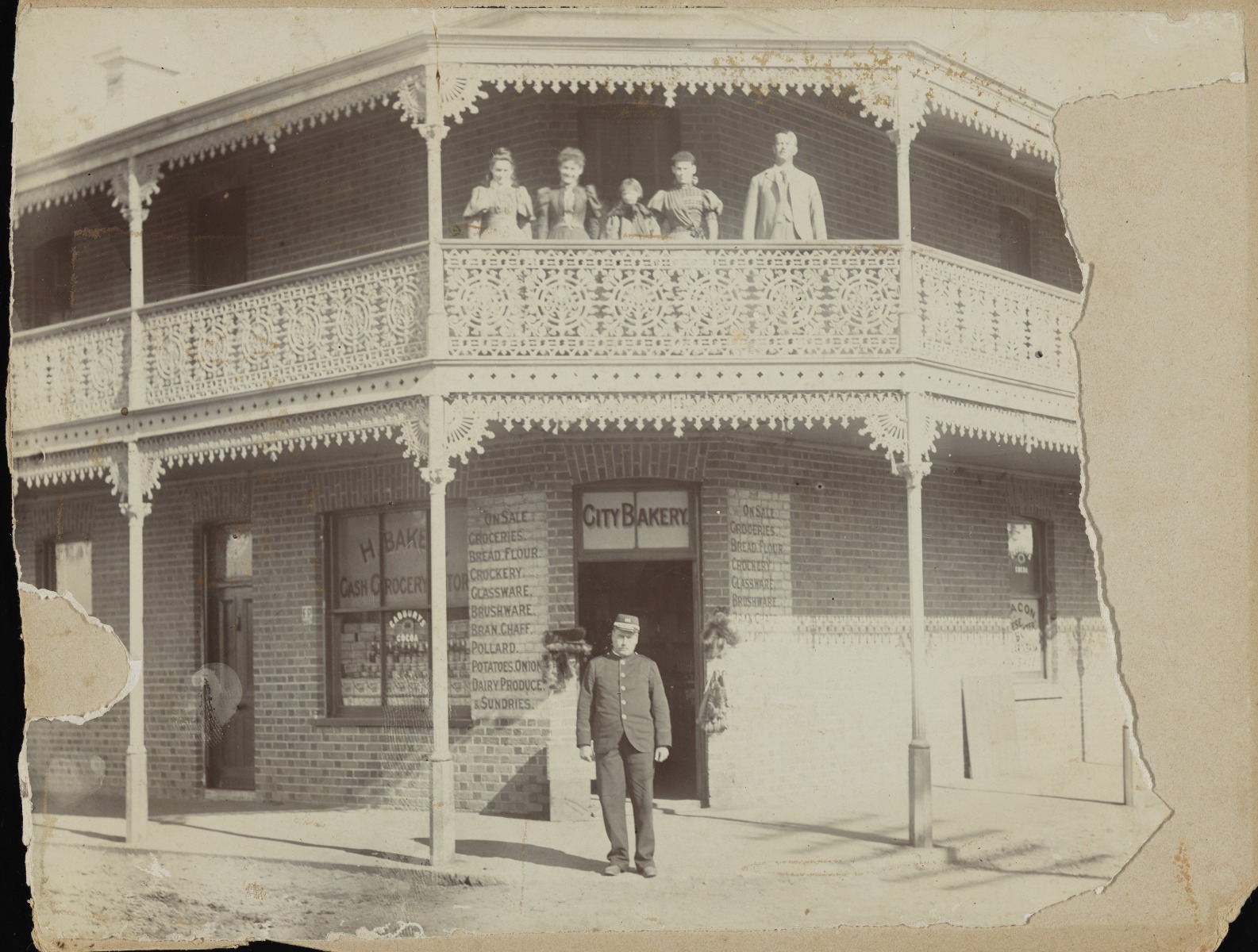 Henry Baker's grocery store, coner of Beaufort and Brisbane Streets