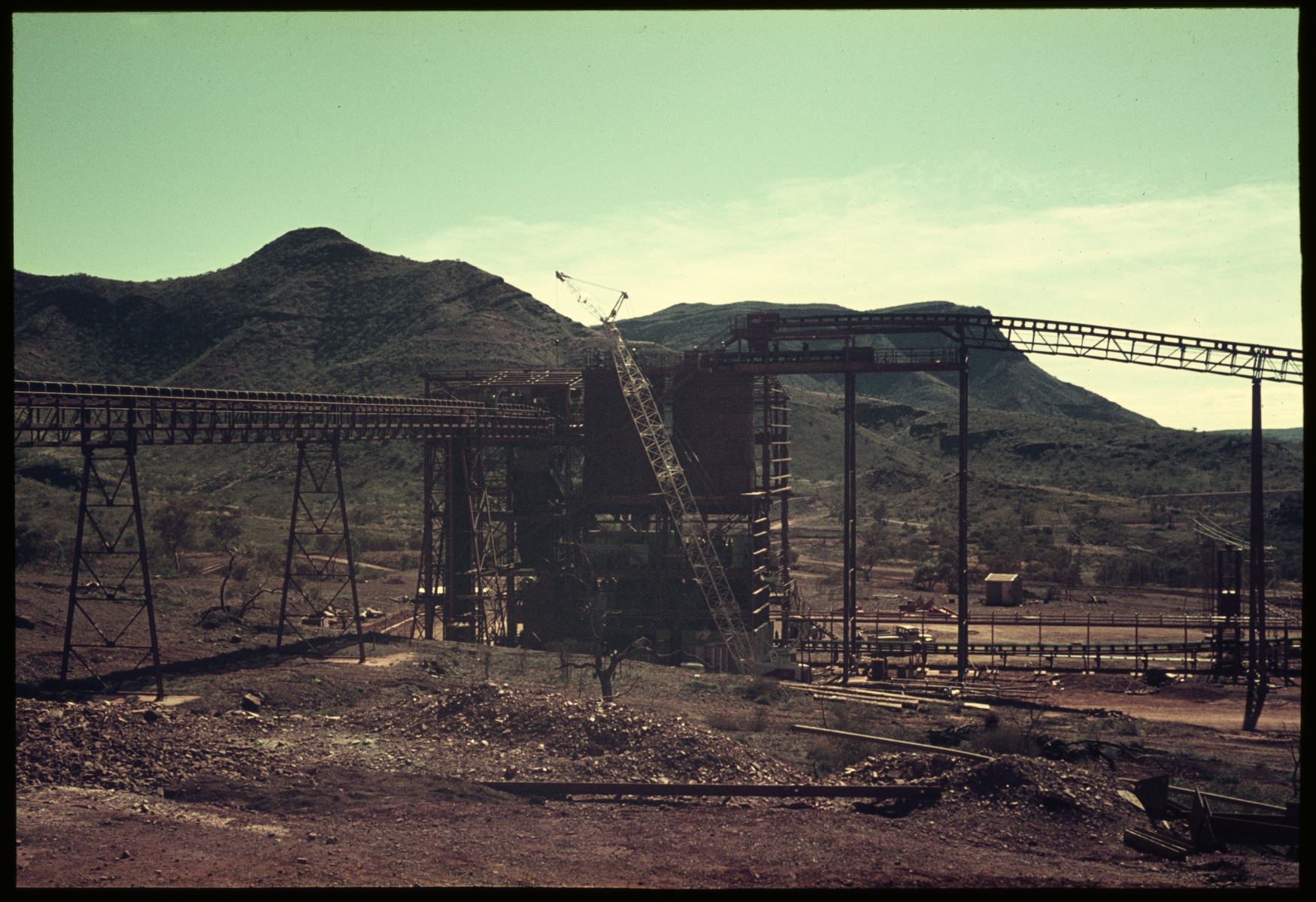 Conveyors and crusher, Mount Tom Price Mine, Western Australia. State