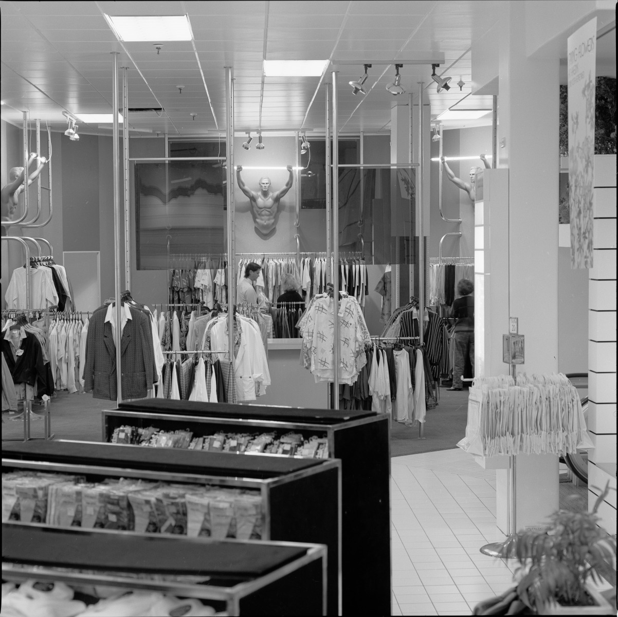 Menswear in Aherns department store, Perth, 10 September 1985. State Library of Western Australia