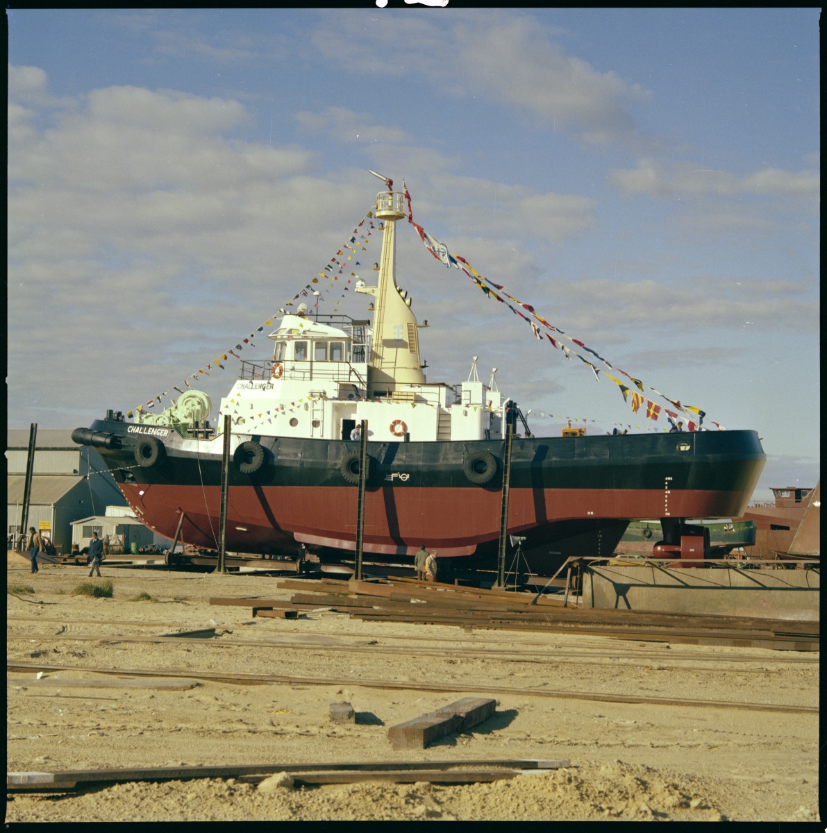 Tugboat Challenger ready for launch at Jervoise Bay near Fremantle, 5 ...