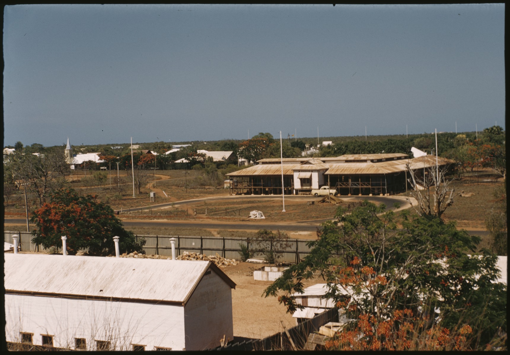 Gaol, Mechanics' Insitute and the Post Office, viewed from Lookout Hill, Broome, Western