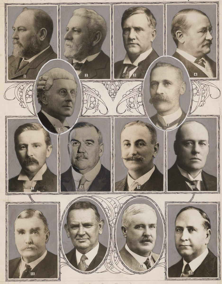 Montage of portraits of Premiers of Western Australia since Responsible ...