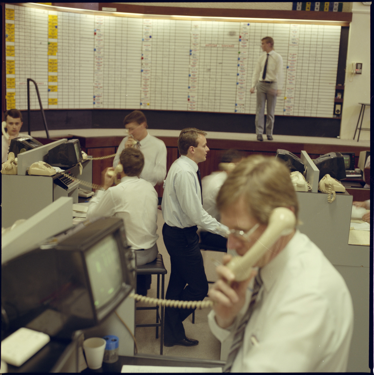 Trading floor of the Perth Stock Exchange, 68 St Terrace, Perth