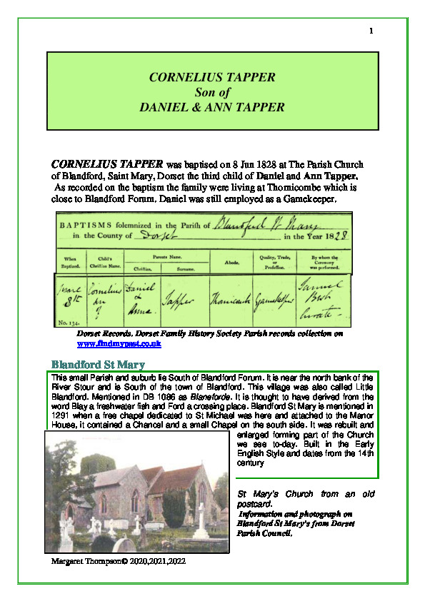 Tapper Family history papers,
