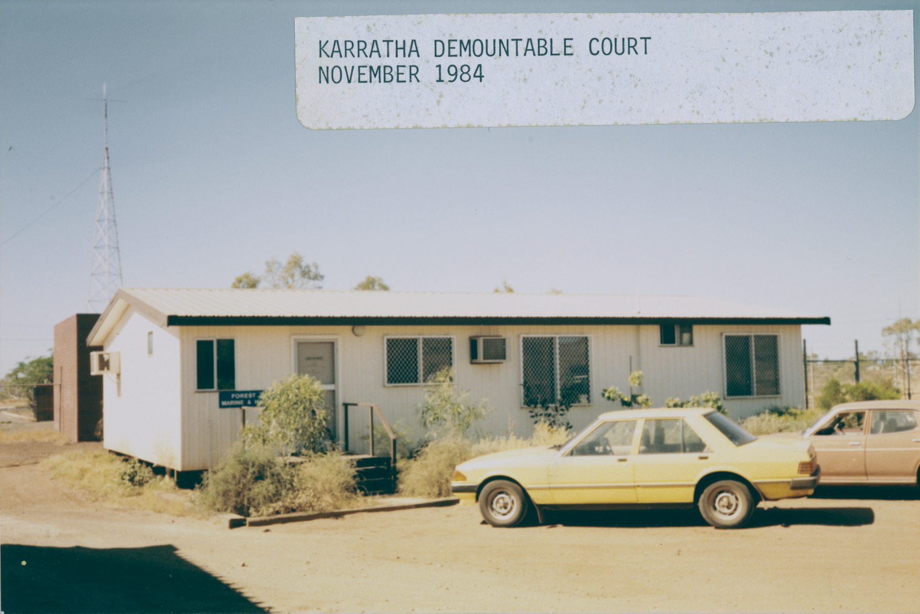 Karratha Demountable Court, November 1984. JPG 415.6 KB